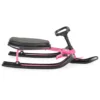 Sanie cu volan Moni Snowy Pink cu scaun moale si cadru metalic