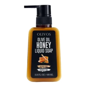 Sapun lichid antiseptic cu ulei de masline si miere pentru fata si corp Olivos 450 ml