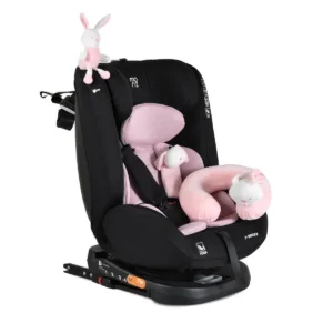 Scaun auto cu 2 jucarii si perna gat Moni i-Size i-Maxx 360 ISOFIX (40-150 cm) Pink