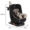 Scaun auto cu isofix Moni i-Maxx Cool-beige 40-150 cm sezut rotativ