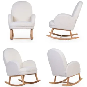 Scaun balansoar Childhome Teddy alb