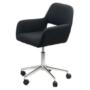 Scaun de birou tapitat cu catifea neagra Off 380