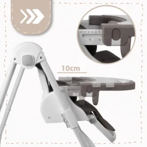 Scaun de masa 2 in 1 pentru bebelusi si copii Malplay Deli grey