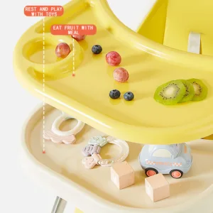 Scaun de masa 2 in 1 Little Mom Grass Green portabil cu husa detasabila