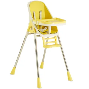 Scaun de masa 2 in 1 Little Mom Grass Yellow portabil cu husa detasabila