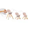 Scaun de masa 3 in 1 cu picioare din lemn 63 x 58 x 90 cm Ricokids Lilo 700203 roz