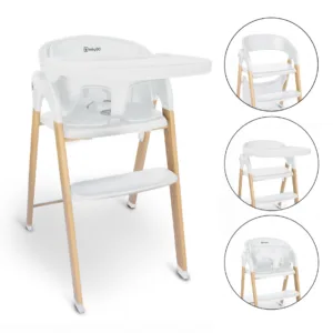 Scaun de masa 3 in 1 transformabil Levels alb BabyGo