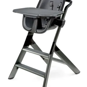 Scaun de masa 4moms Black-Grey+Set farfurii si tacamuri Cadou