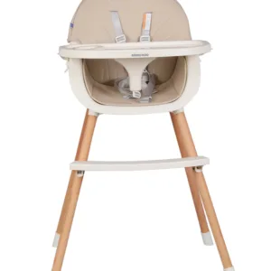 Scaun de masa KikkaBoo 2in1 Nutri Wood Beige
