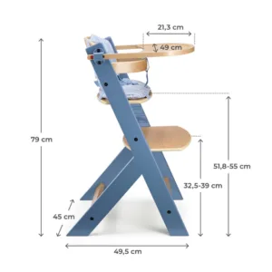 Scaun de masa Kinderkraft Enock Nordic Breeze 3 in 1 cu pernuta