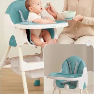 Scaun de masa bebe Little Mom Blue