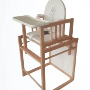 Scaun de masa din lemn de fag multifunctional cu tavita din plastic Wiktoria Giraffe