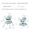 Scaun de masa multifunctional 3 in 1 Little Mom Rocking Chair Blue transformabil in balansoar cu husa detasabila