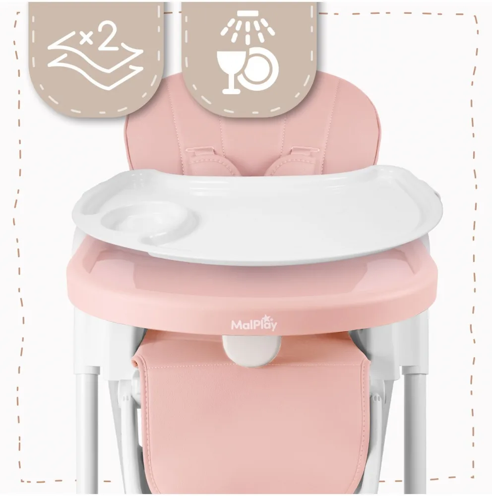 Scaun de masa pentru bebelusi Deli pink