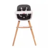 Scaun de masa pentru copii Buba Carino Black 2 in 1 din lemn de fag