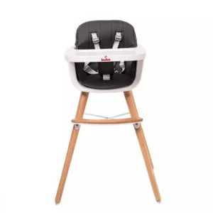 Scaun de masa pentru copii Buba Carino Black 2 in 1 din lemn de fag