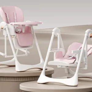 Scaun de masa pentru copii Little Mom Pink multifunctional 3 in 1