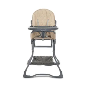 Scaun de masa pentru copii Lorelli Bonbon Beige Leather cu suport pentru picioare