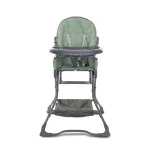 Scaun de masa pentru copii Lorelli Bonbon Green Leather cu suport pentru picioare