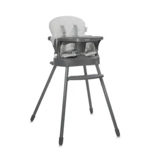 Scaun de masa pentru copii Lorelli Siesta Grey Leather 3 in 1 cu suport pentru picioare