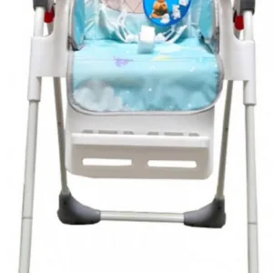 Scaun de masa pentru copii si bebe Baby Care CC Animalute Albastru reglabil in 3 trepte