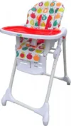 Scaun de masa pentru copii si bebe Novokids Go Baby Fructe Rosu Alb reglabil in 6 trepte de inaltime