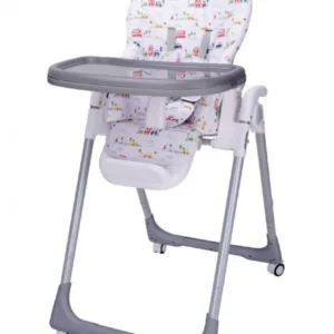 Scaun de masa pentru copii si bebe Novokids Go Baby Masinute Gri reglabil in 6 trepte de inaltime