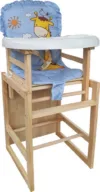 Scaun de masa pentru copii si bebe Novokids Wooden Table Chair Albastru transformabil in masuta