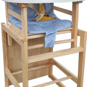 Scaun de masa pentru copii si bebe Novokids Wooden Table Chair Albastru transformabil in masuta
