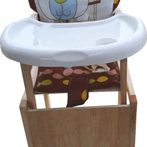 Scaun de masa pentru copii si bebe Novokids Wooden Table Chair MaroAlb transformabil in masuta