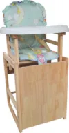 Scaun de masa pentru copii si bebe Novokids Wooden Table Chair Verde transformabil in masuta