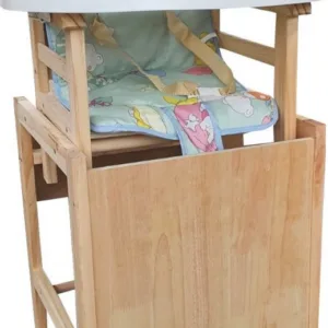 Scaun de masa pentru copii si bebe Novokids Wooden Table Chair Verde transformabil in masuta