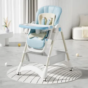 Scaun de masa pliabil pentru bebelusi Little Mom Blue