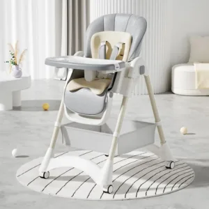 Scaun de masa pliabil pentru bebelusi Little Mom Grey