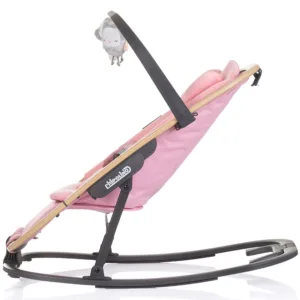 Scaunel balansoar Chipolino Senso Pink Marshmallow Wood cu spatar reglabil