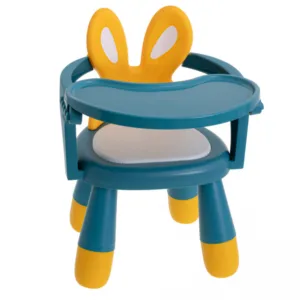 Scaunel cu masuta incorporata Little Bunny galben albastru