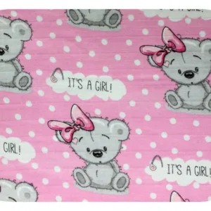 Scutec din bumbac tetra Lux 70x80 cm model Pink Bear