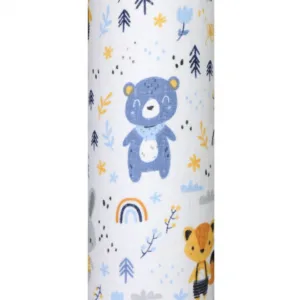 Scutec din muselina 70x80 cm Tetra model Bear Rainbow Blue