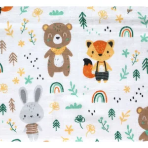Scutec din muselina 70x80 cm Tetra model Bear Rainbow Brown