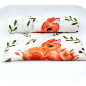Scutec din muselina 70x80 cm Tetra model Squirrel and leaf
