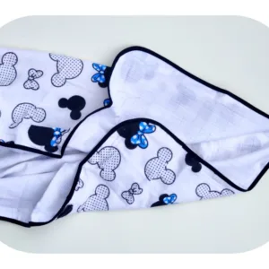Scutec din muselina 80x80 cm Minnie Mouse Blue