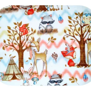 Scutec din muselina tetra 70x80 cm model Forest Animals
