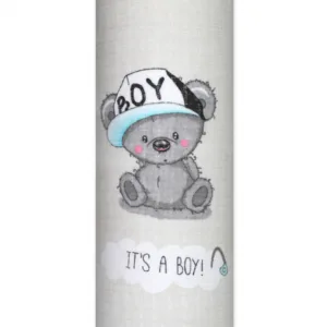 Scutec din muselina tetra 70x80 cm model Grey Boy