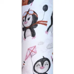 Scutec din muselina tetra 70x80 cm model Pinguin pilot Roz