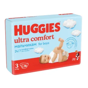 Scutece Huggies nr.3 Ultra Comfort 5 -9 Kg Boy 78 buc