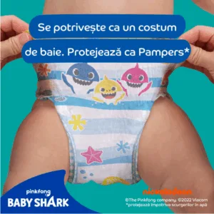 Scutece chilotel pentru apa Pampers Splashers marimea 4 Baby Shark 9-15 kg 11 buc