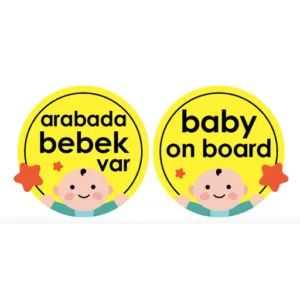 Semn luneta Baby on board Galben cu ventuza
