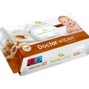 Servetele umede Doctor Wipes cu lapte de migdale Almond Milk 100 bucati in cutie cu capac