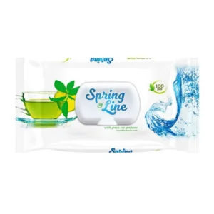 Servetele umede Spring Line Pop Up 100 bucati cu parfum Ceai verde ambalaj cu capac