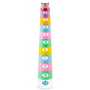 Set 10 cupe jucarie pentru baie Ricokids Bath Toys Pastel multicolor